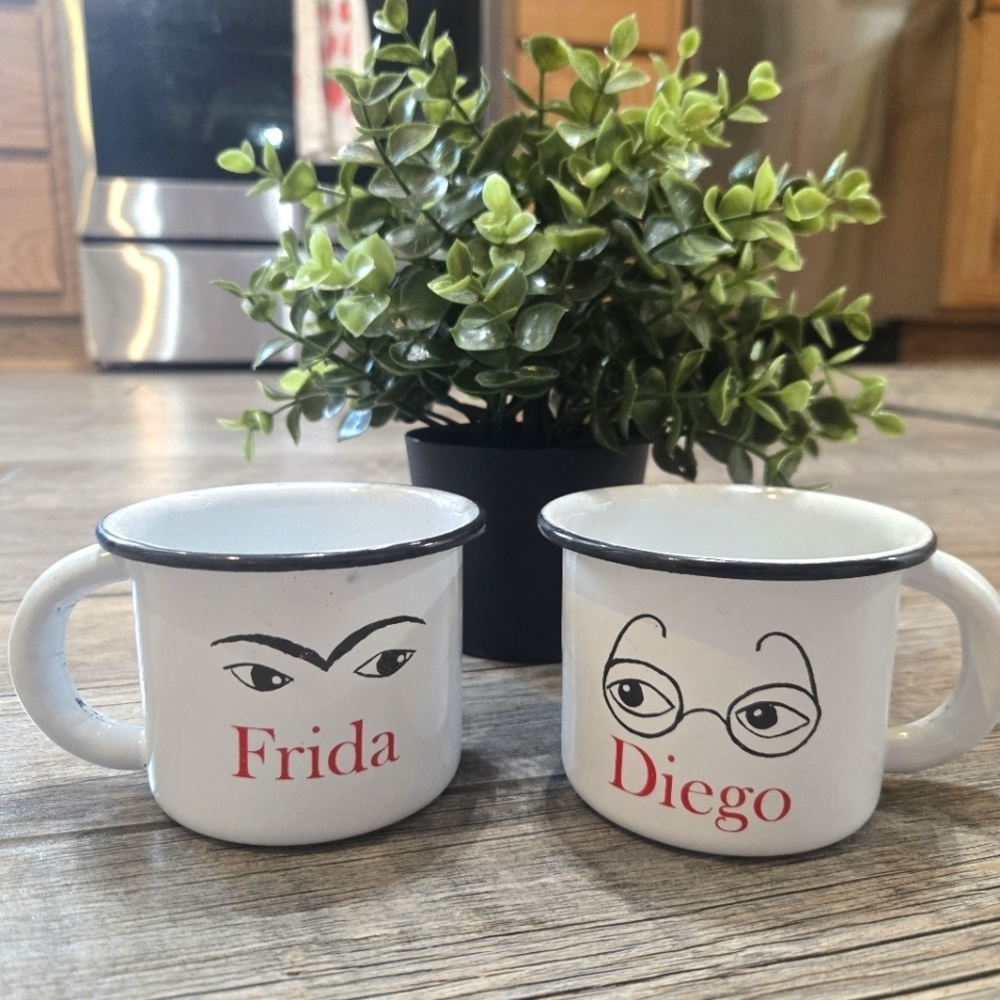 Malinalco Home Frida & Diego Tin Drinking Mugs